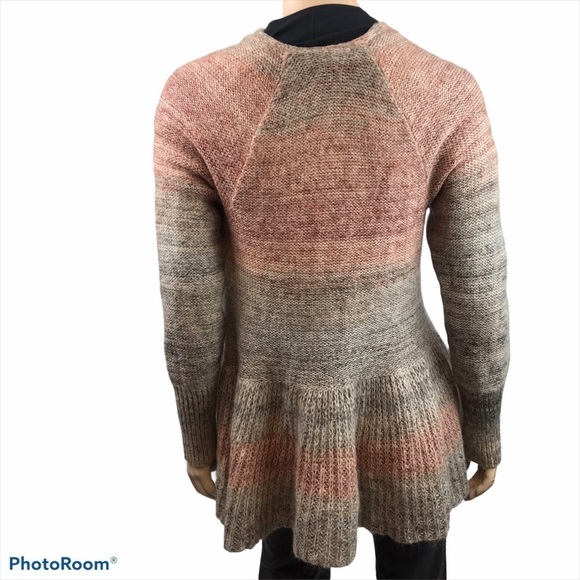 Anthropologie Knitted & Knotted Wool Mohair Open Drape Warm Cardigan Sweater - Picture 6 of 10
